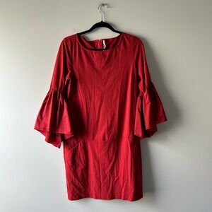 Indies red bell sleeve dress